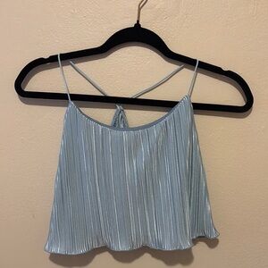 Chic Light Blue Pleated Camisole